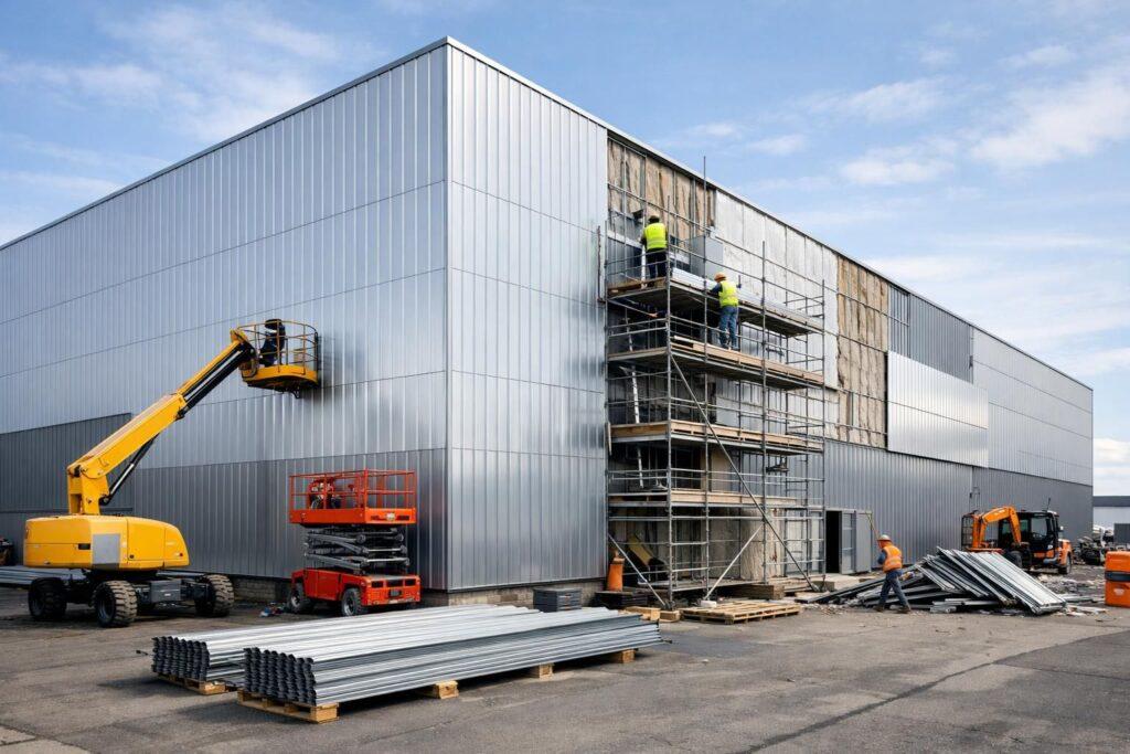 expertise en rénovation de bardages pour grands bâtiments, alliant qualité, durabilité et esthétique pour valoriser vos façades.