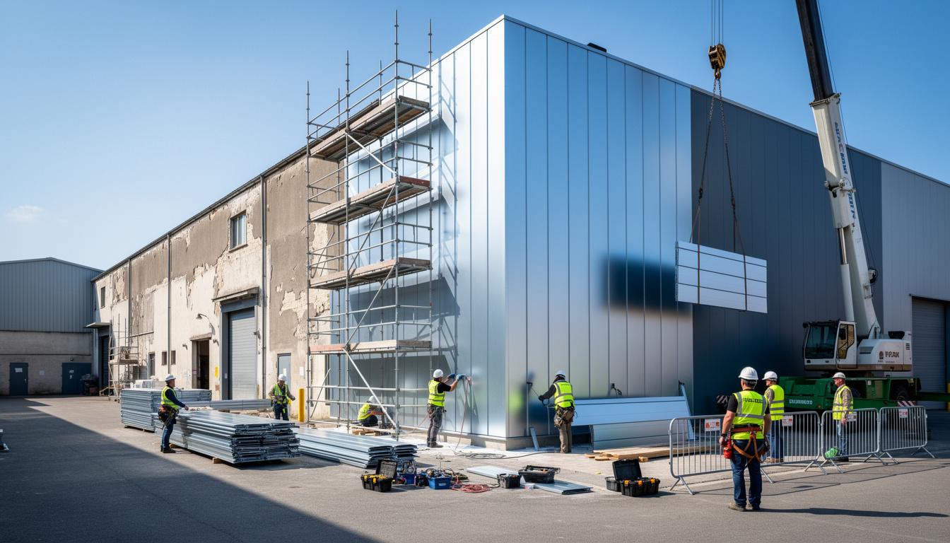 expertise en rénovation extérieure de bâtiments industriels pour améliorer durabilité et esthétique, adaptée aux besoins spécifiques de chaque site.